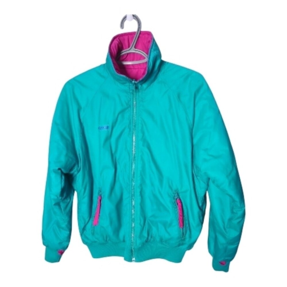 Columbia Radial‎ Sleeve Puffer Ski Jacket Reversible Snow Winter Teal Pink Sz M